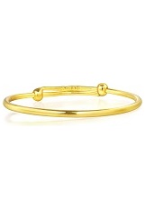 ravishing teensy-weensy 24 yellow gold personalized newborns bangle bracelet